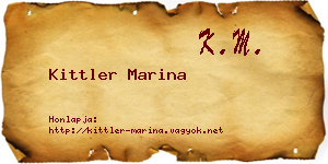 Kittler Marina névjegykártya